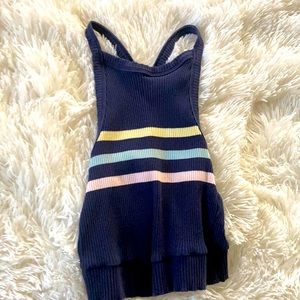 blue striped tank top